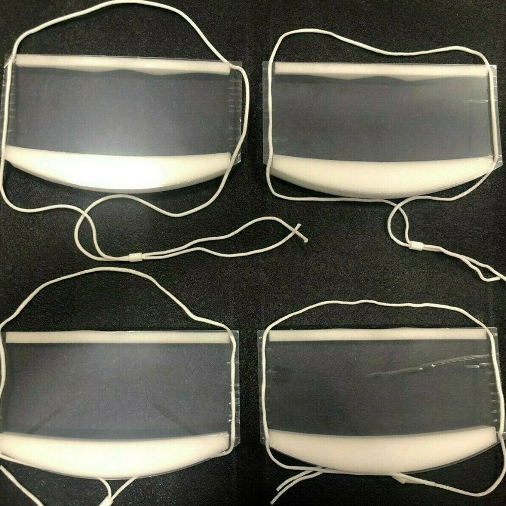 (4 pcs) Clear Face Mask - Adjustable & Transparent